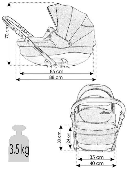 Детская коляска чертеж вид сверху